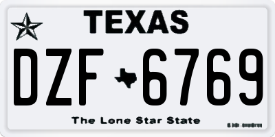 TX license plate DZF6769