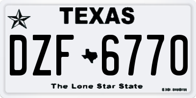 TX license plate DZF6770