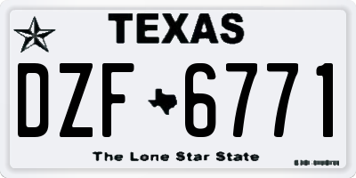 TX license plate DZF6771