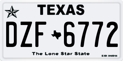 TX license plate DZF6772