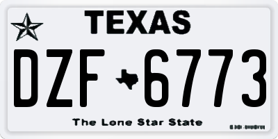TX license plate DZF6773