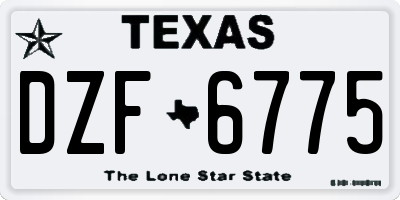 TX license plate DZF6775