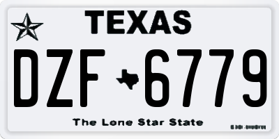 TX license plate DZF6779