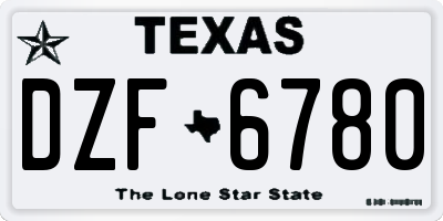 TX license plate DZF6780