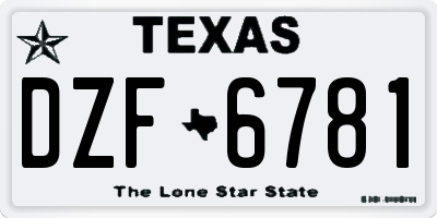 TX license plate DZF6781