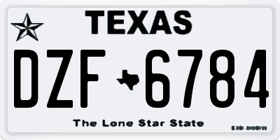 TX license plate DZF6784