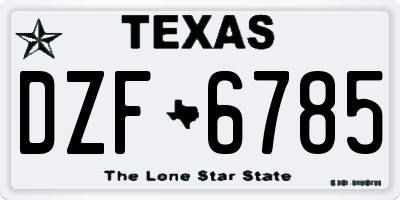 TX license plate DZF6785