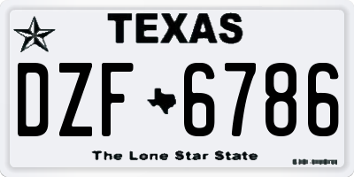 TX license plate DZF6786