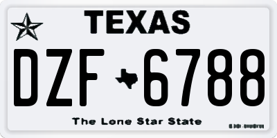 TX license plate DZF6788