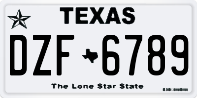 TX license plate DZF6789
