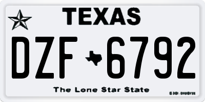 TX license plate DZF6792