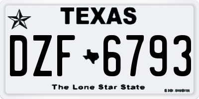 TX license plate DZF6793