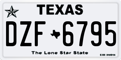 TX license plate DZF6795