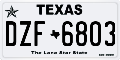 TX license plate DZF6803