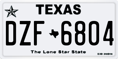 TX license plate DZF6804