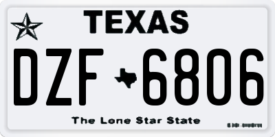TX license plate DZF6806