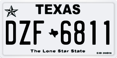 TX license plate DZF6811