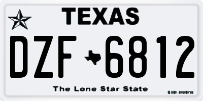 TX license plate DZF6812