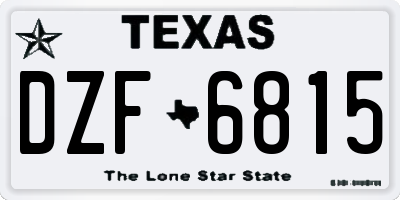 TX license plate DZF6815