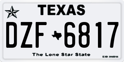TX license plate DZF6817