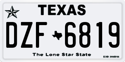 TX license plate DZF6819