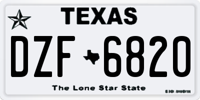 TX license plate DZF6820