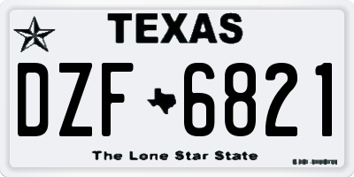 TX license plate DZF6821