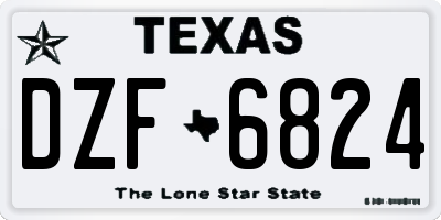 TX license plate DZF6824