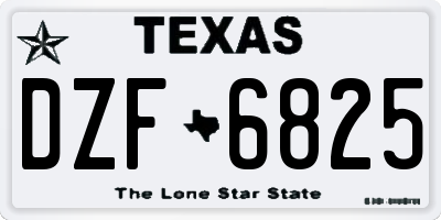 TX license plate DZF6825