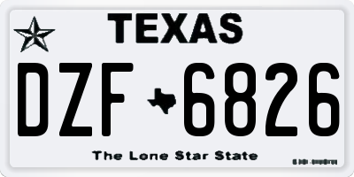 TX license plate DZF6826