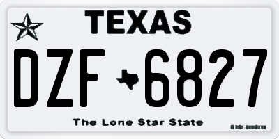 TX license plate DZF6827