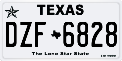 TX license plate DZF6828