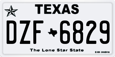 TX license plate DZF6829