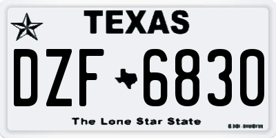 TX license plate DZF6830