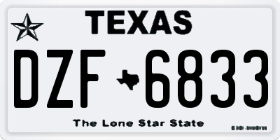 TX license plate DZF6833