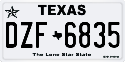 TX license plate DZF6835
