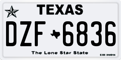 TX license plate DZF6836