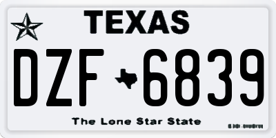 TX license plate DZF6839