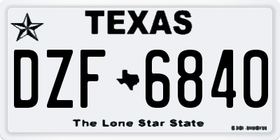 TX license plate DZF6840