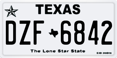 TX license plate DZF6842