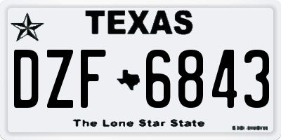 TX license plate DZF6843