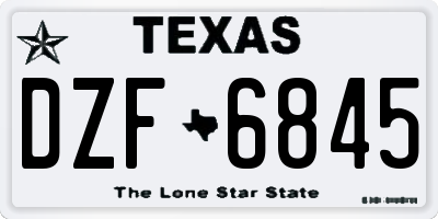 TX license plate DZF6845