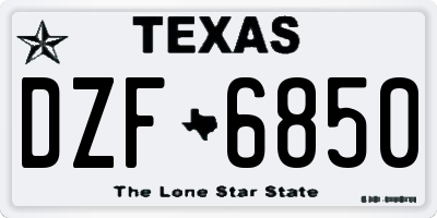 TX license plate DZF6850
