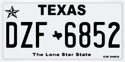 TX license plate DZF6852