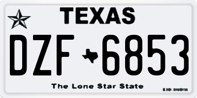 TX license plate DZF6853