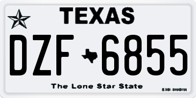 TX license plate DZF6855