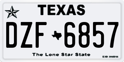 TX license plate DZF6857