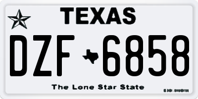 TX license plate DZF6858