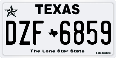 TX license plate DZF6859