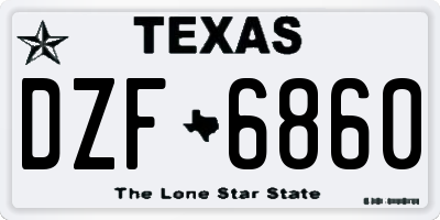 TX license plate DZF6860
